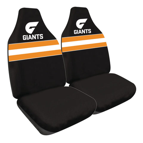AFL Front Car Seat Covers Polyester, Black/Orange - Pair