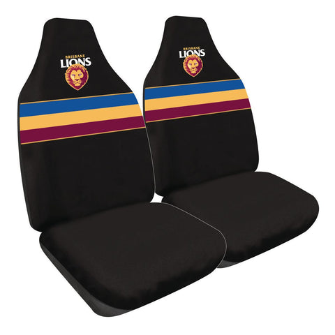 AFL Front Car Seat Covers Polyester, Black/Blue - Pair