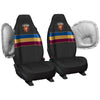 AFL Front Car Seat Covers Polyester, Black/Blue - Pair
