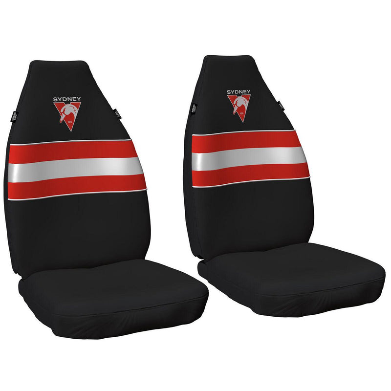 AFL Front Car Seat Covers Polyester, Black/Red - Pair