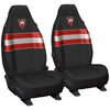 AFL Front Car Seat Covers Polyester, Black/Red - Pair