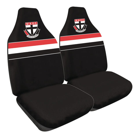 AFL Front Car Seat Covers Polyester, Black/Red - Pair