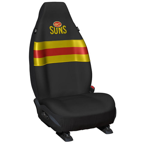 AFL Front Car Seat Covers Polyester, Black/Yellow - Pair