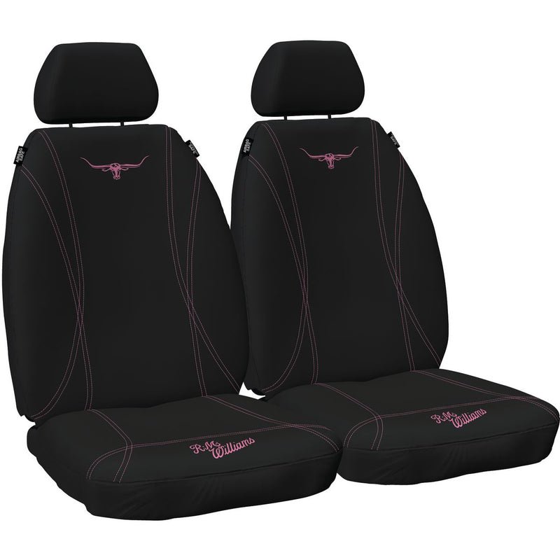 R.M. Williams Front Car Seat Covers Neoprene, Black/Pink