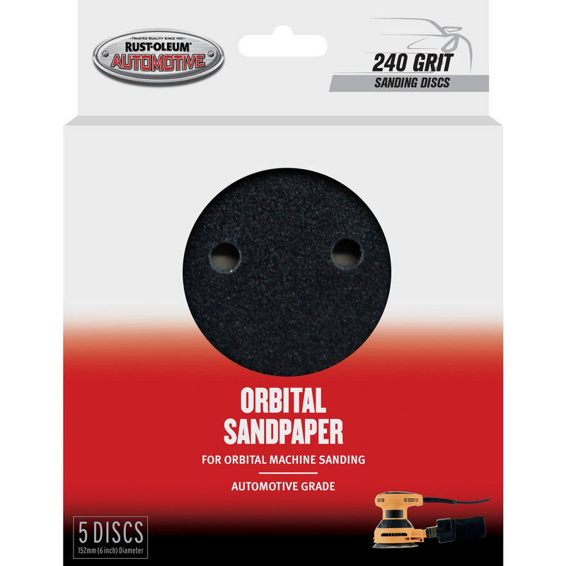 Rust-Oleum Velcro Orbital Sandpaper 6" 240 Grit 5 Pack
