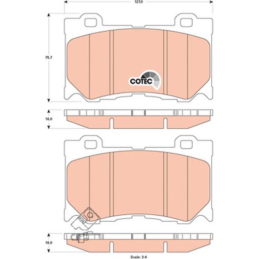 TRW Cotec Brake Pad Set GDB3505