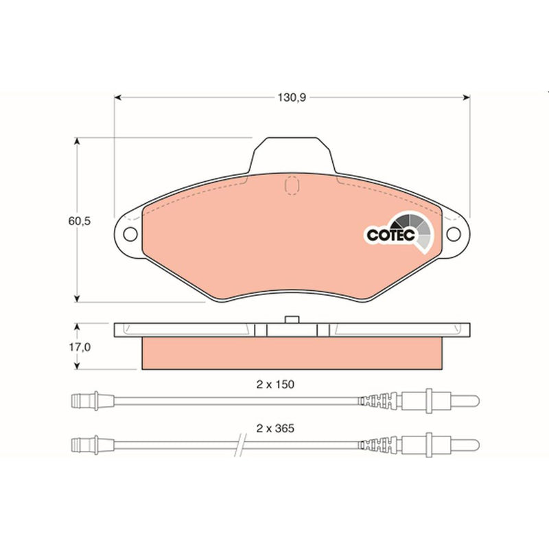 TRW Cotec Brake Pad Set GDB1101