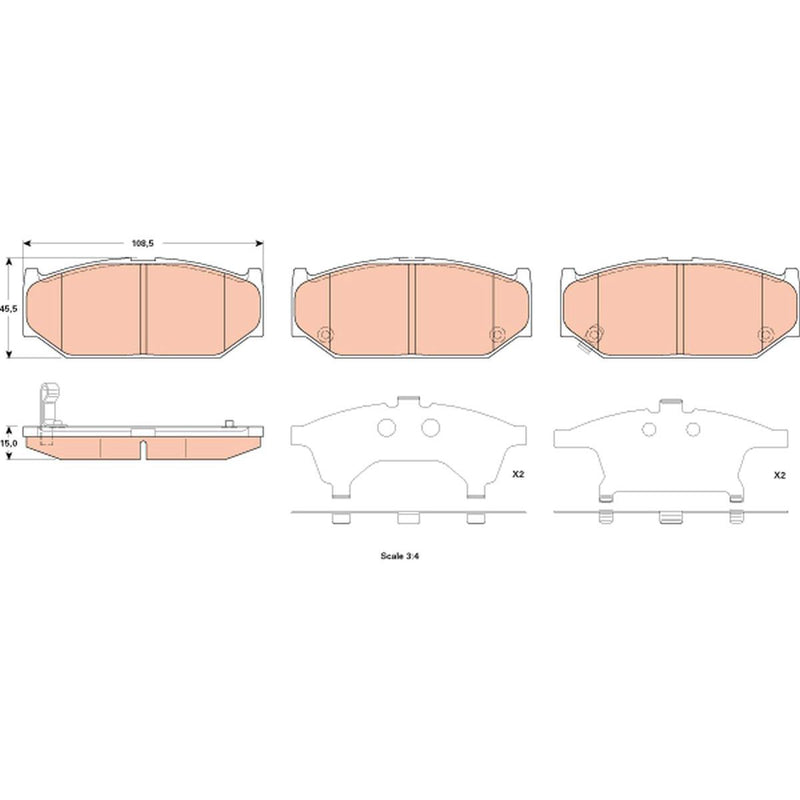 TRW Cotec Brake Pad Set Front GDB3522