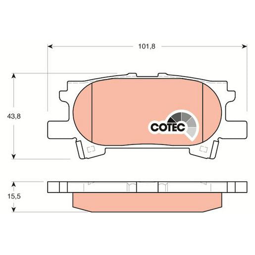 TRW Dtec Brake Pad Set Rear GDB3339DT