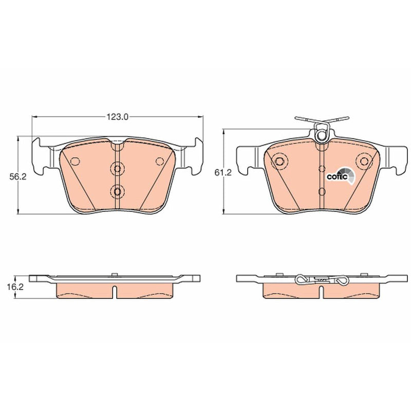 TRW Cotec Brake Pad Set Rear GDB1957