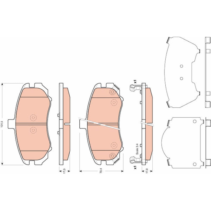TRW Cotec Brake Pad Set GDB3431
