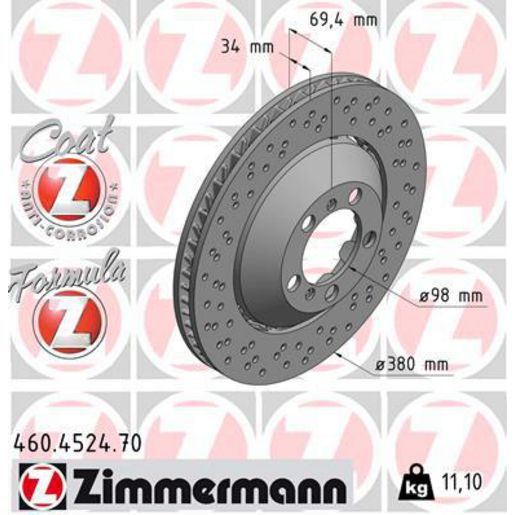 Zimmermann Formula Z Brake Rotor 380mm Front LH