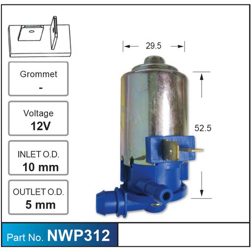 Nice Products Windscreen Washer Pump NWP312