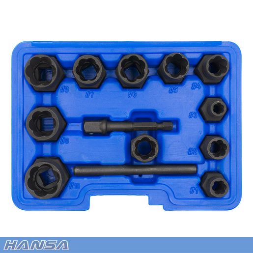 Hansa Hex Head Extractor Set 13 piece Hhes-1
