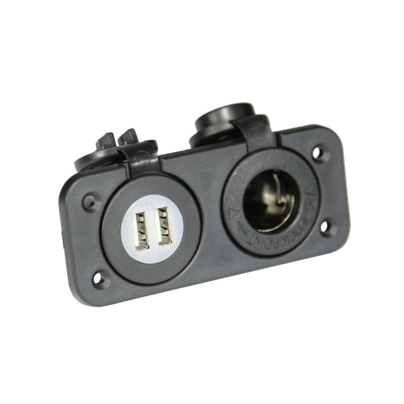 Aerpro Car Charger DC Dual USB & DC Power Socket Panel