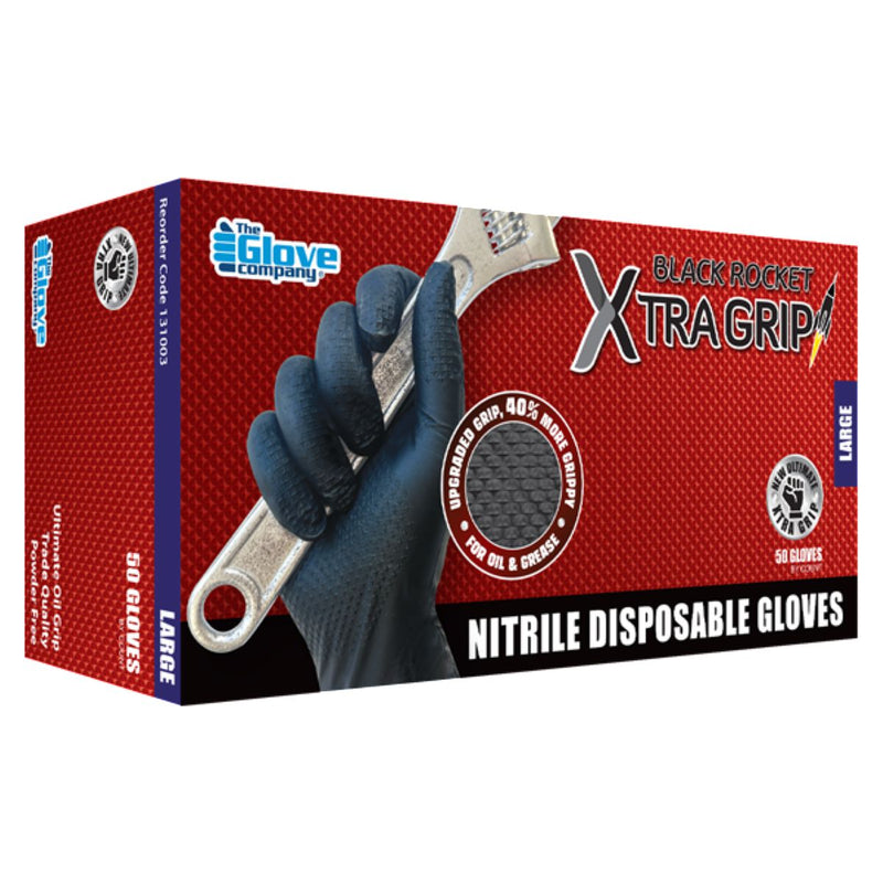 The Glove Company TGC Black Xtra Grip Nitrile Disposable