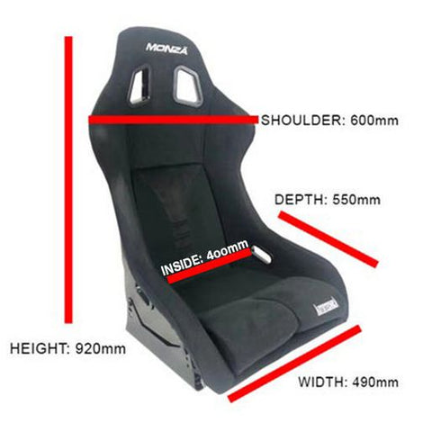 Autotecnica Sport Seat Fully Moulded F/Glass Black SS08C