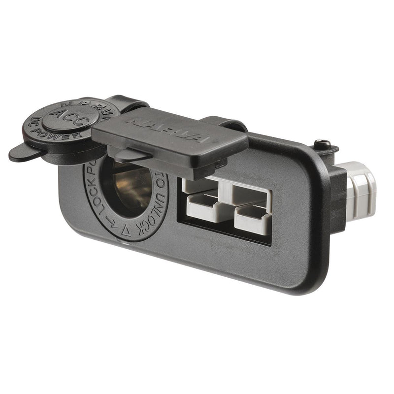 Narva Hdrv 50A Accessory Twin Socket, Flush Mount, With