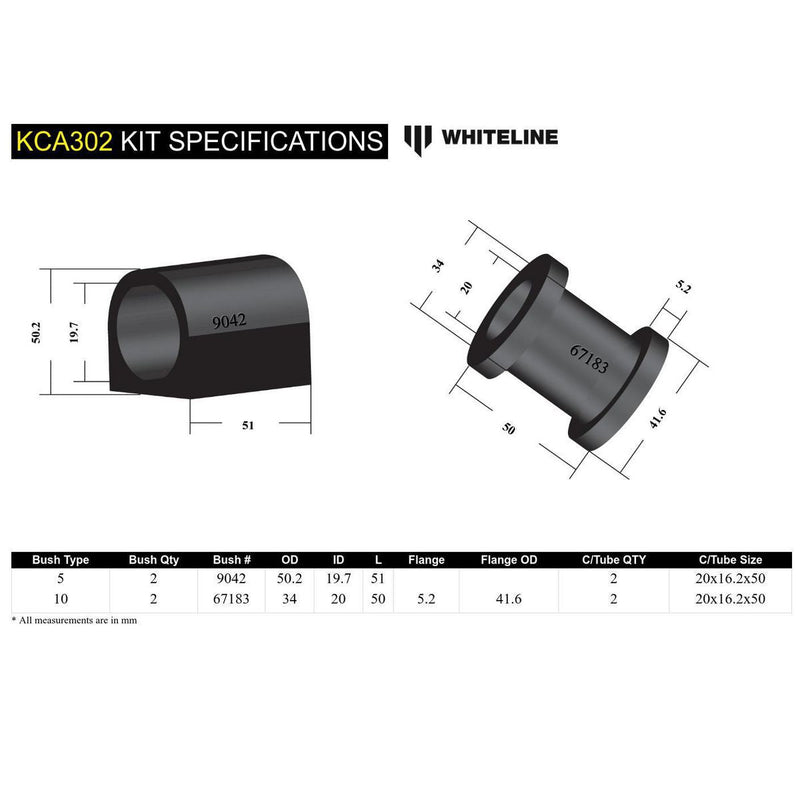 Whiteline KCA302 Caster Adj Kit - Control Arm fits Suzuki