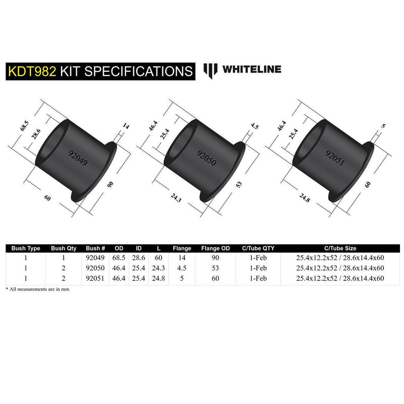 Whiteline Differential Pinion Mount Kit KDT982