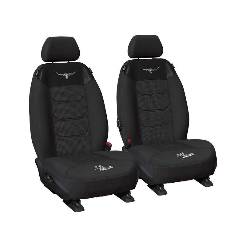 RM Williams Front Car Seat Covers Polyester, Mesh Black -