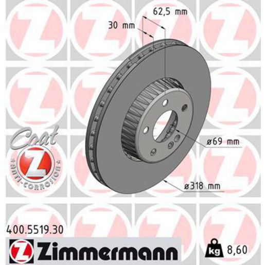 Zimmermann Formula S Brake Rotor Single 318mm Front