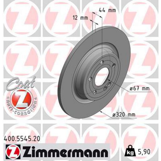Zimmermann OE Coat Z Brake Rotor Single 320mm Rear