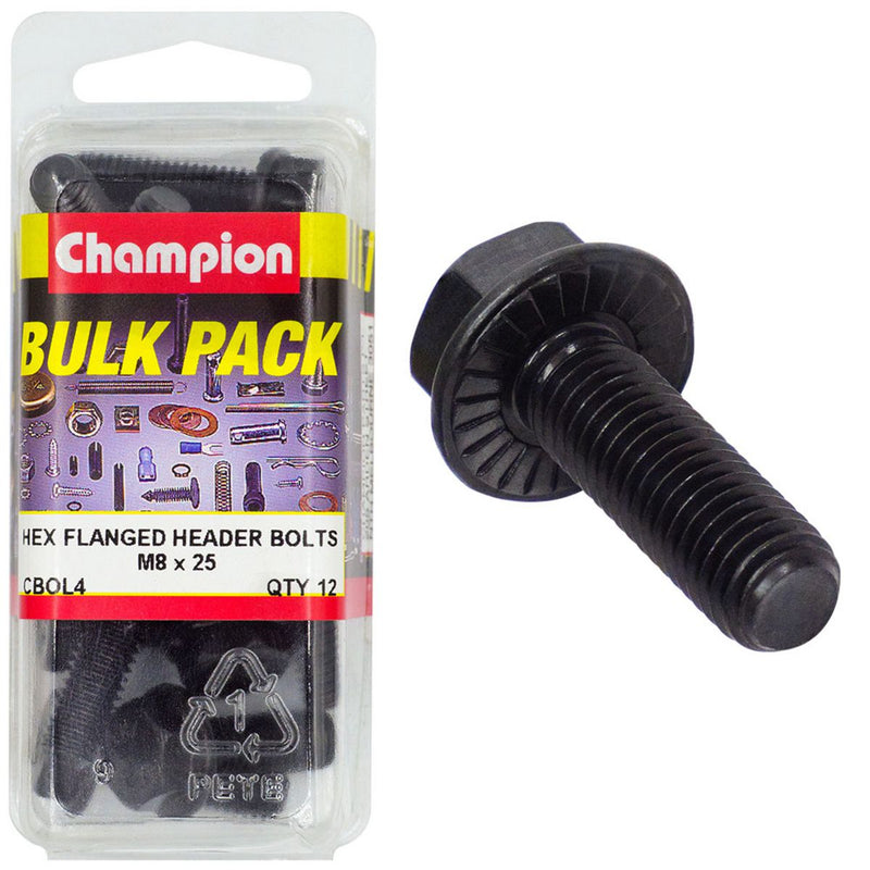 Champion Fasteners Hex Flanged Header Bolts M8X25mm CBOL4