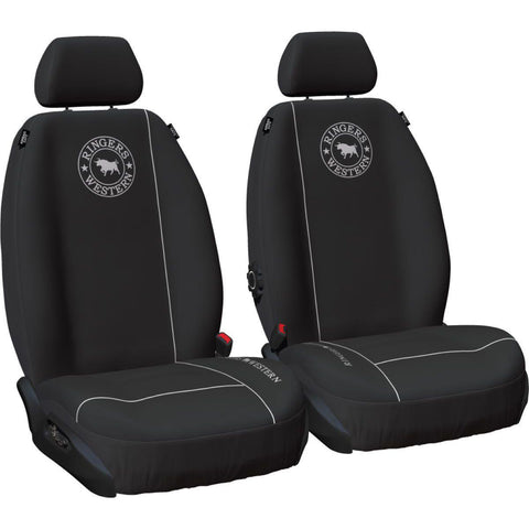 Ringers Western Front Car Seat Covers Canvas Black - Pair