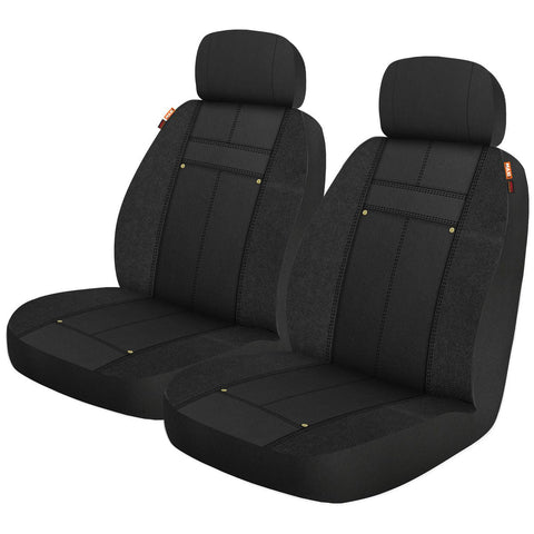 Maxi Trac Front Car Seat Covers Cotton Canvas, Black -