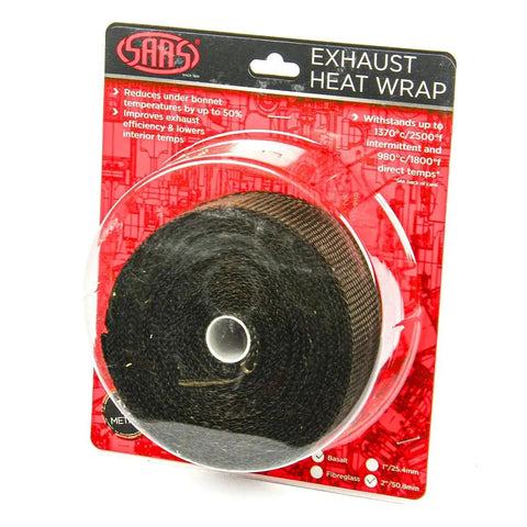 Saas Exhaust Wrap Basalt Black 50mm (2in) X 15m SHWT5015B