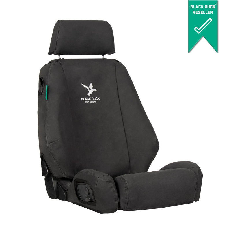 Black Duck Front Driver Car Seat Cover, Canvas, Black -