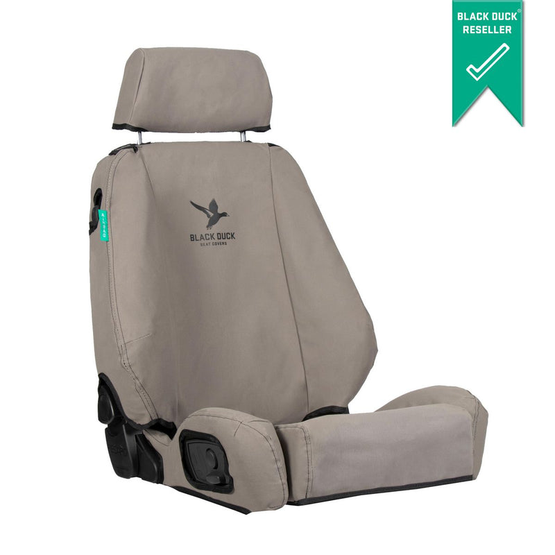 Black Duck Front Driver Car Seat Cover, Canvas, Grey -