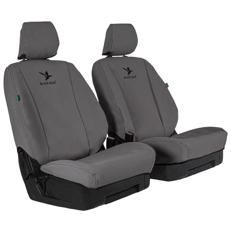 Black Duck Front Car Seat Covers Canvas, Grey - Pair