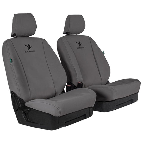Black Duck Front Car Seat Covers Canvas, Grey - Pair