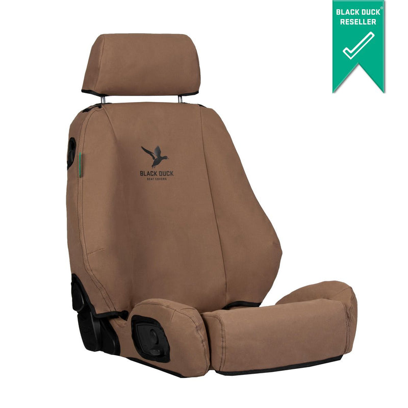 Black Duck Front Driver Car Seat Cover, Canvas, Brown -