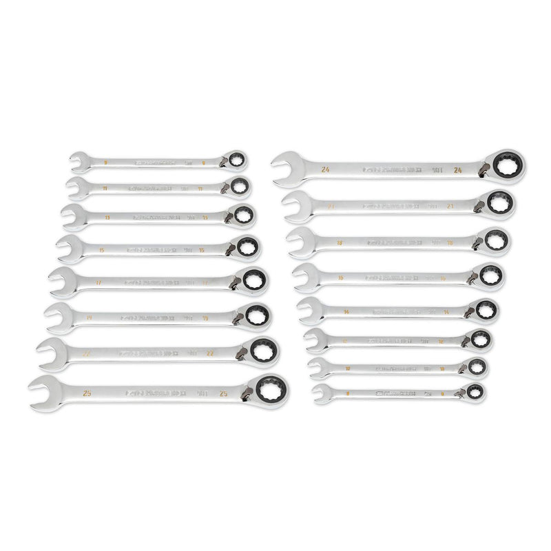 Gearwrench 16 Piece 90-Tooth 12 Point Metric Reversible