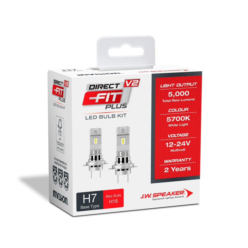 JW Speaker H7 LED Direct Fit Plus V2 12-24V 5700K 2500lm