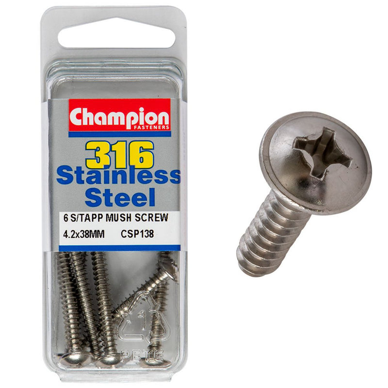 Champion 4.2mm X 38mm Mushroom Head Self-Tapping Screws