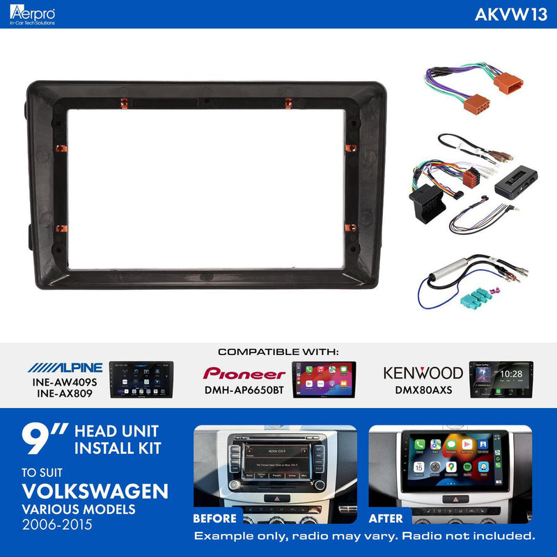 Aerpro 9 Inch Install Kit To Suit Vw Various 2006-2015