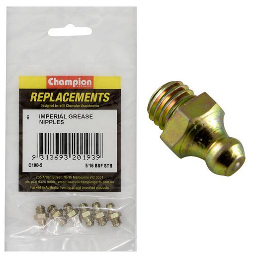 Champion Fasteners Grease Nipple 5/16In Bsf Straight