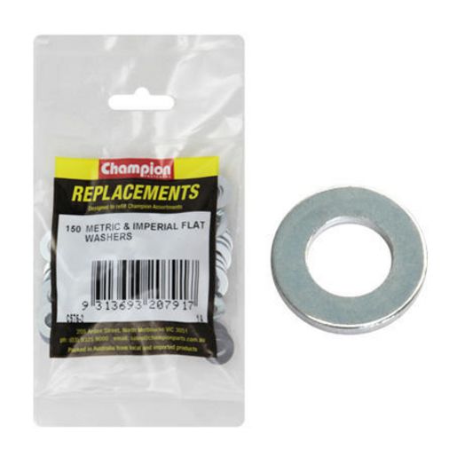 Champion Flat Steel Washer 1/4″ x 9/16″ x 18G 150Pk C576-2