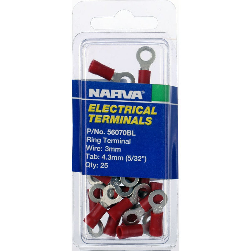 Narva Terminal Ring 2.5mm - 3mm Red 56070BL