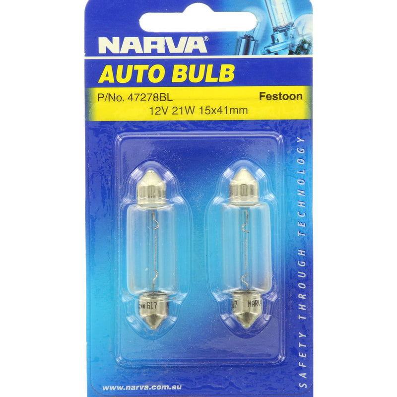 Narva Globes Festoon 12V 21W 2 Pack 47278BL