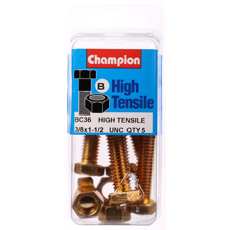 Champion Bolt & Nut Pack UNC 1-1/2 x 3/8 BC36