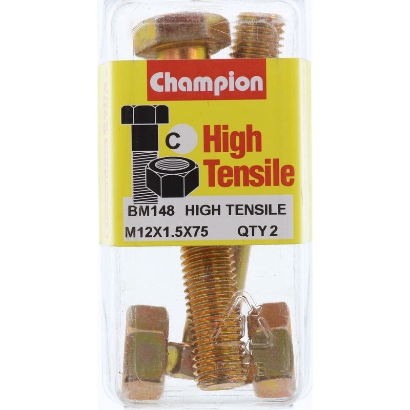 Champion Bolt & Nut Pack Metric M12x1.50 x 75mm BM148