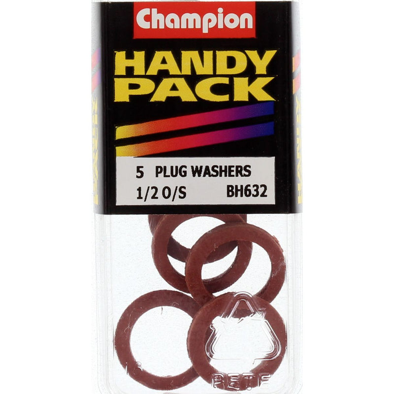 Champion Flat Fibre Washer Red No.1 O/S Plug-3/32 5Pk