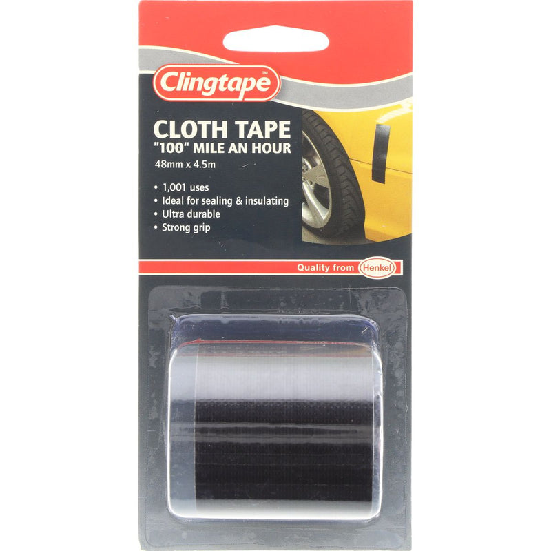 Clingtape Cloth Tape 48mm x 1.5m Black RB40BK