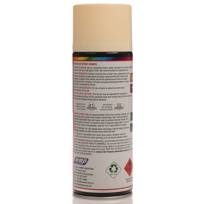 Motortech Aerosol Spray Enamel Ivory 250g MT016