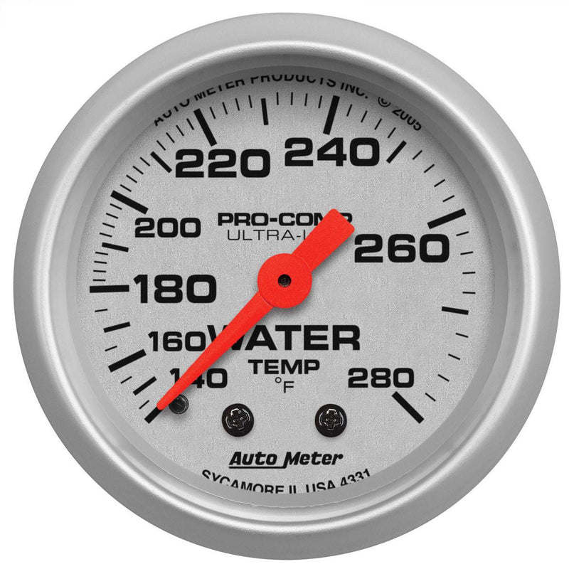 Autometer Ultra-Lite 2-1/16in Water Temp Gauge 140-280F